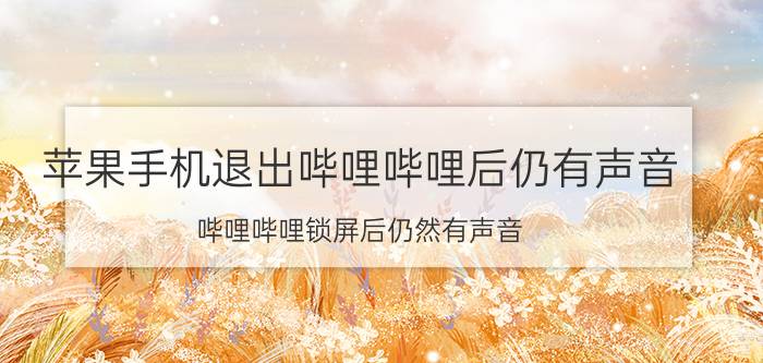 苹果手机退出哔哩哔哩后仍有声音 哔哩哔哩锁屏后仍然有声音？